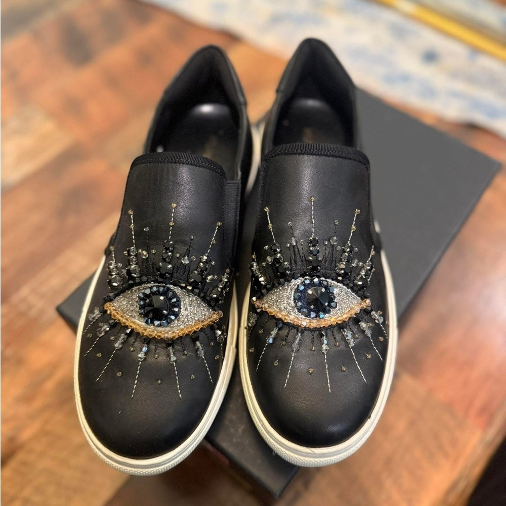 Kurt Geiger Black and White Minimalist Sneakers